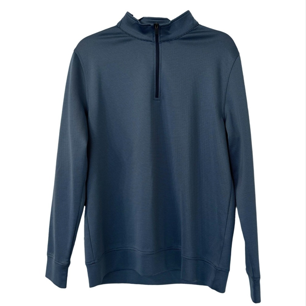 Hickey Freeman Sweater Mens M Blue 1/4 Zip‎ Pullover Stretch Performance Golf